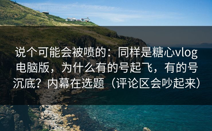 说个可能会被喷的：同样是糖心vlog电脑版，为什么有的号起飞，有的号沉底？内幕在选题（评论区会吵起来）