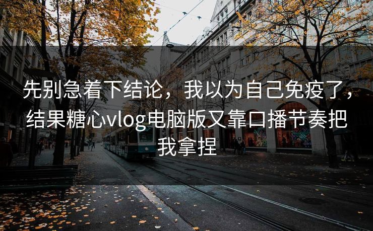 先别急着下结论，我以为自己免疫了，结果糖心vlog电脑版又靠口播节奏把我拿捏