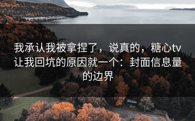 我承认我被拿捏了，说真的，糖心tv让我回坑的原因就一个：封面信息量的边界