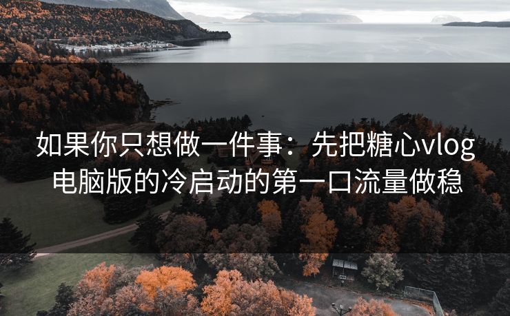 如果你只想做一件事：先把糖心vlog电脑版的冷启动的第一口流量做稳