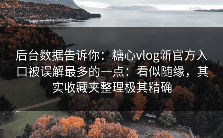 后台数据告诉你：糖心vlog新官方入口被误解最多的一点：看似随缘，其实收藏夹整理极其精确